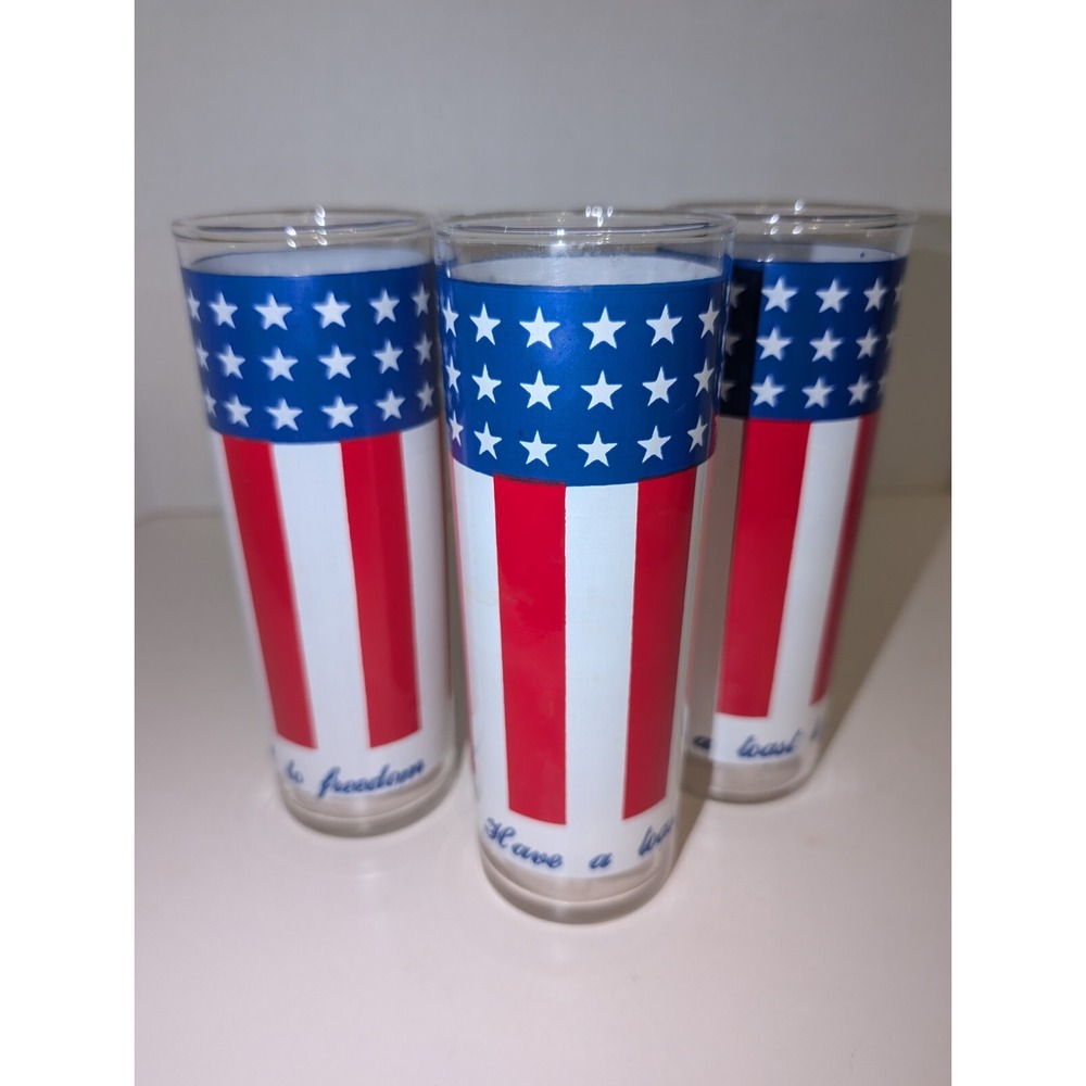 Vintage Pepsi "Have a‎ Toast to Freedom" Glasses ... Set of 3